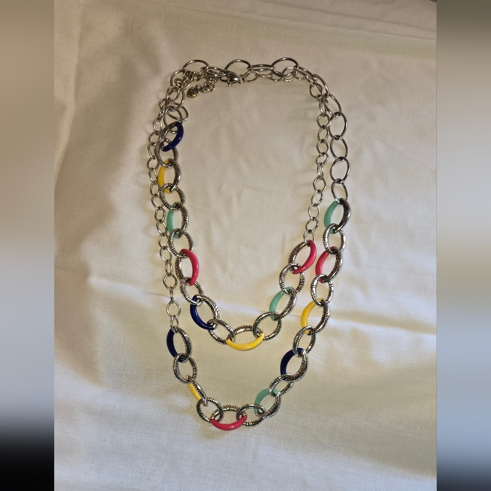 Brighton 40" Adjustable Multicolor Chain Necklace Or Belt - Picture 3 of 6